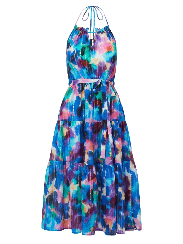 Abbie Dress Giverny Gardens Metallic