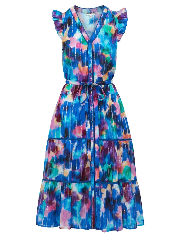 Emily Dress Giverny Gardens Metallic