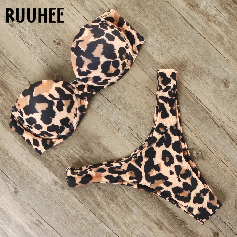 RUUHEE Bikini Swimwear Women Swimsuit 2019 Leopard Brazilian Bikini Set Push Up Bathing Suit Female Summer Beach Wear Biquini RUUHEE Bikini Swimwear Women Swimsuit 2019 Leopard Brazilian Bikini Set Push Up Bathing Suit Female Summer Beach Wear Biquini