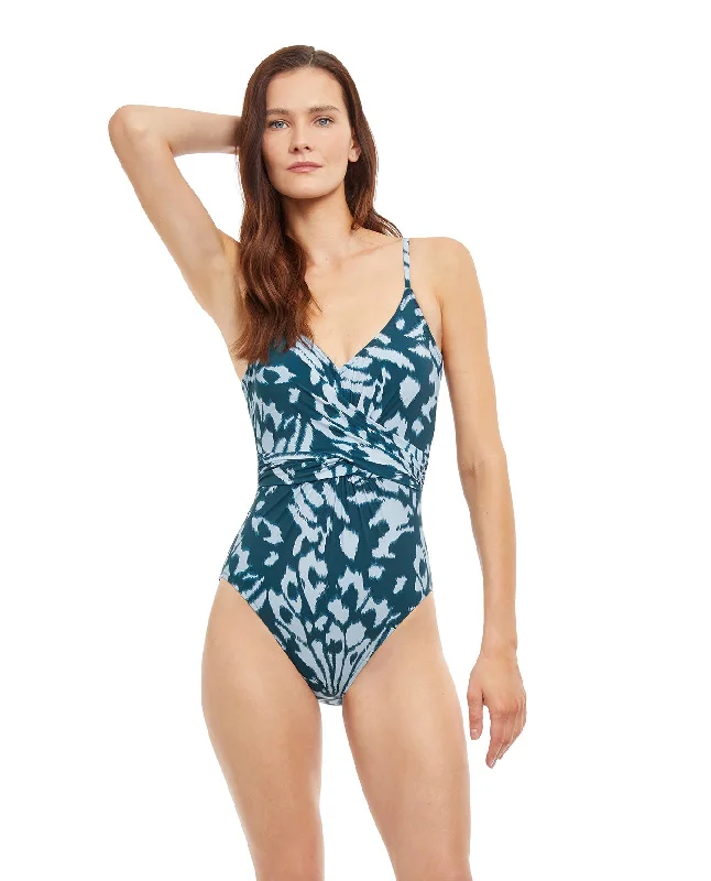 Gottex Miss Butterfly V-Neck Surplice One Piece Swimsuit