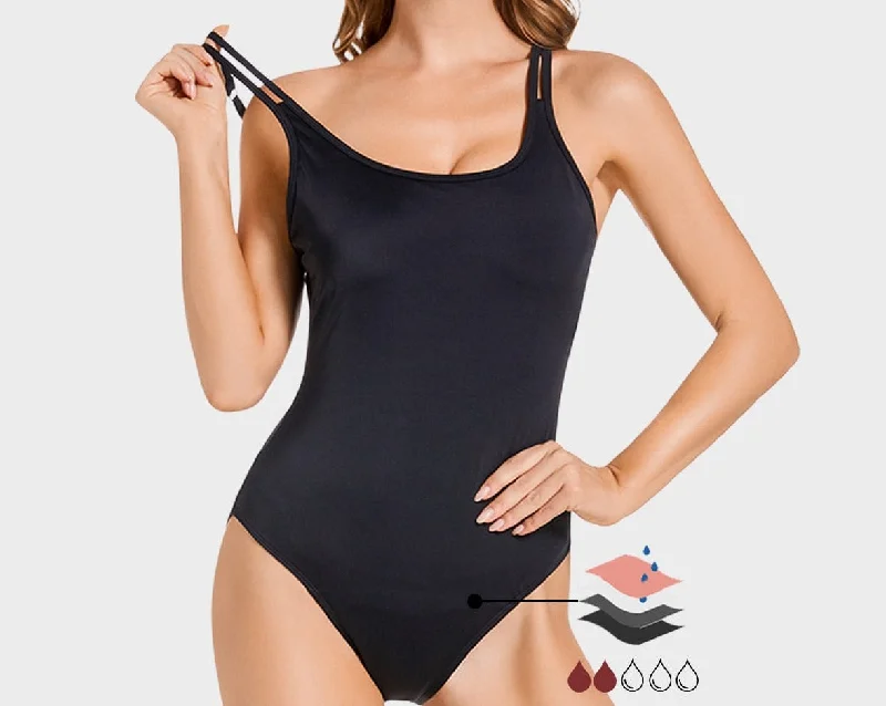 SecureSwim® Period Swimwear Adjustable Straps One Piece Swimsuit Bathing Suit