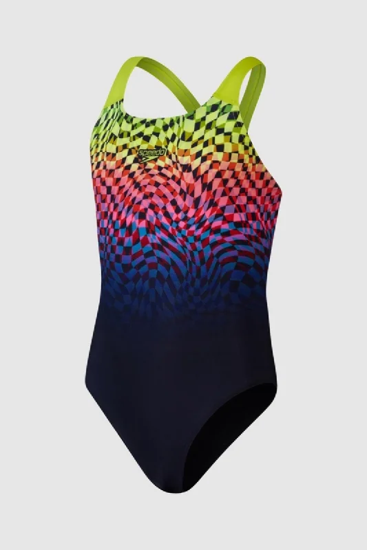 Speedo Junior Placement Power Back One Piece