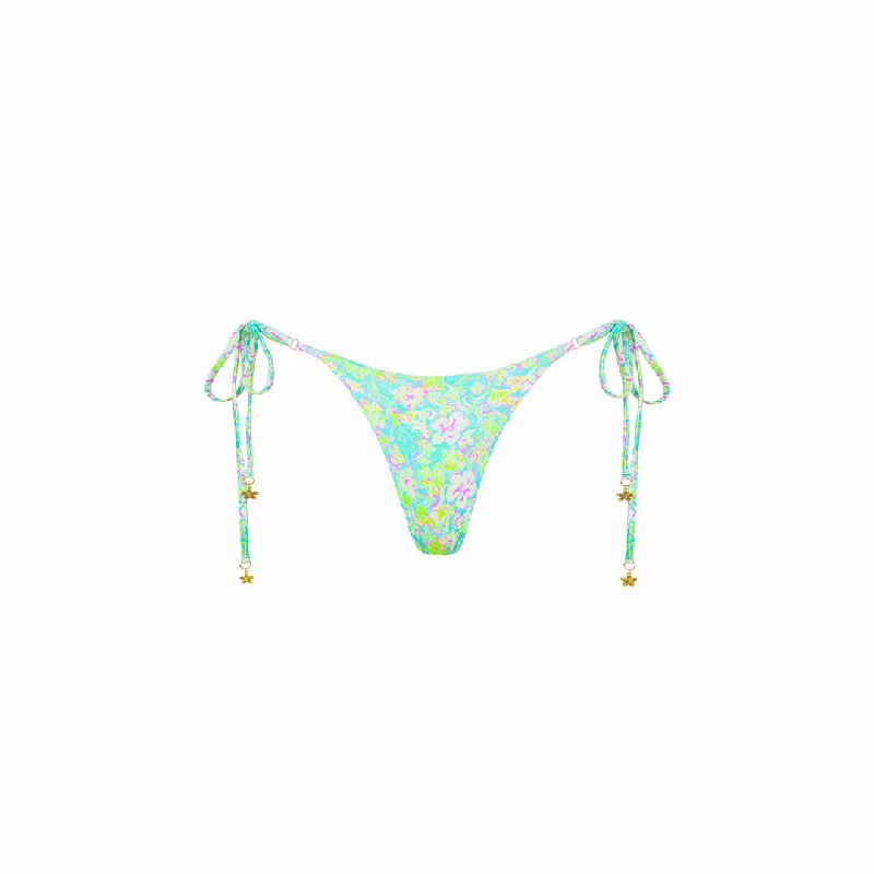 Thong Tie Side Bikini Bottom - Hibiscus Fizz