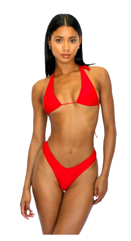 ILA HALTER BIKINI TOP - RED