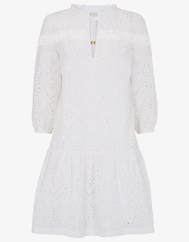 Solta Broderie Anglaise Dress - White